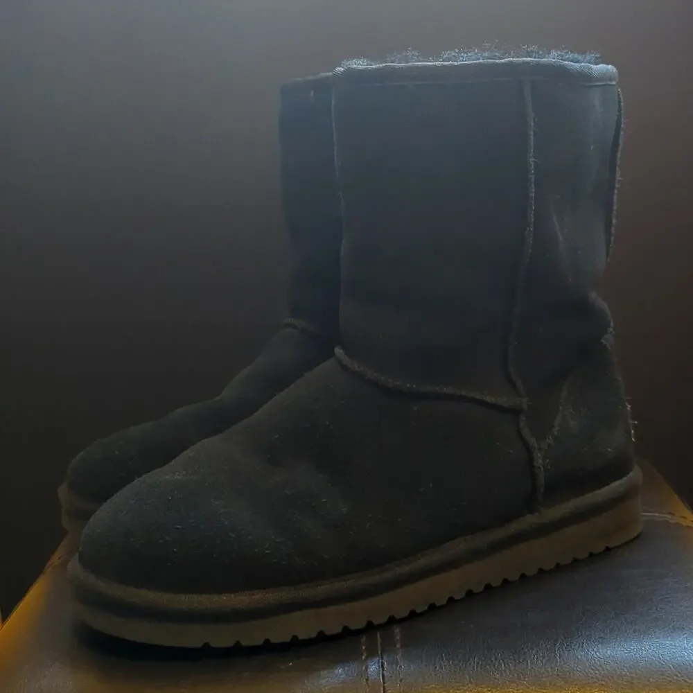 Koolaburra by Ugg Black Classic Koola Mid Calf Short Suede Leather Boots